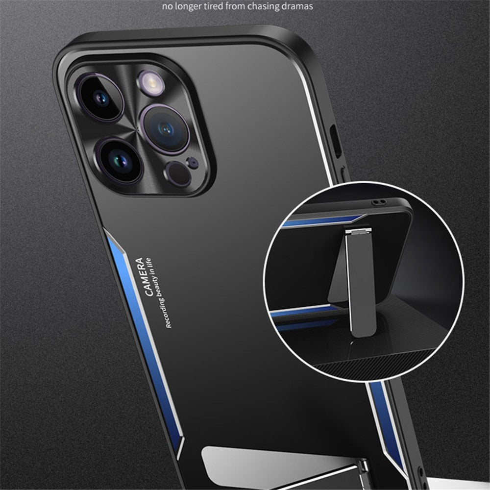 Cell Phone Case For iPhone 12 Pro , TPU + Aluminium Alloy Phone Cover Shell with Kickstand