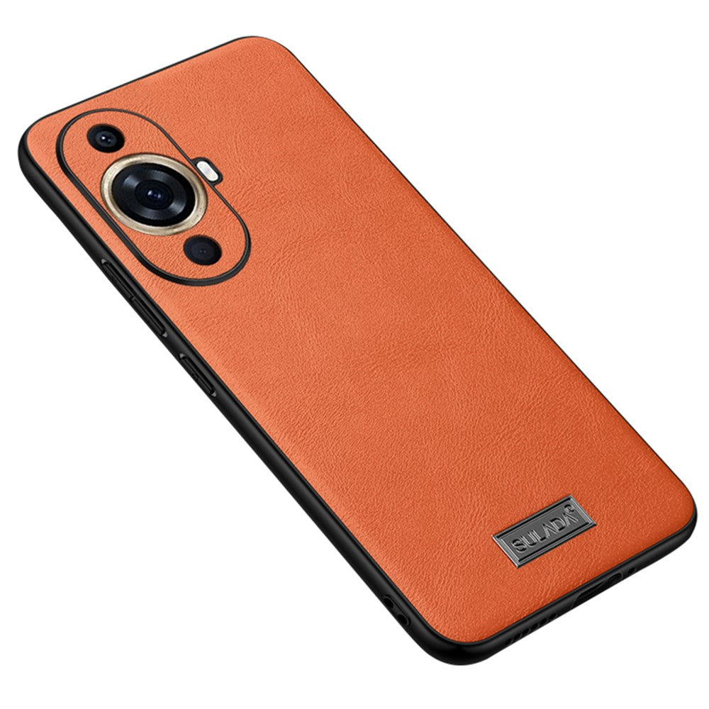SULADA För Huawei Nova 11 Pro / Nova 11 Ultra PU-läderbelagt TPU+PC fallskyddande mobilskal reptåligt fodral