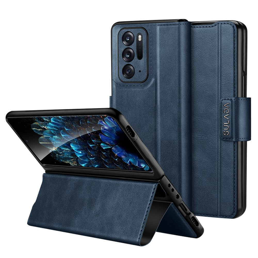 SULADA For Oppo Find N Protective Case PU Leather+PC Cover Anti-Drop Stand Phone Case