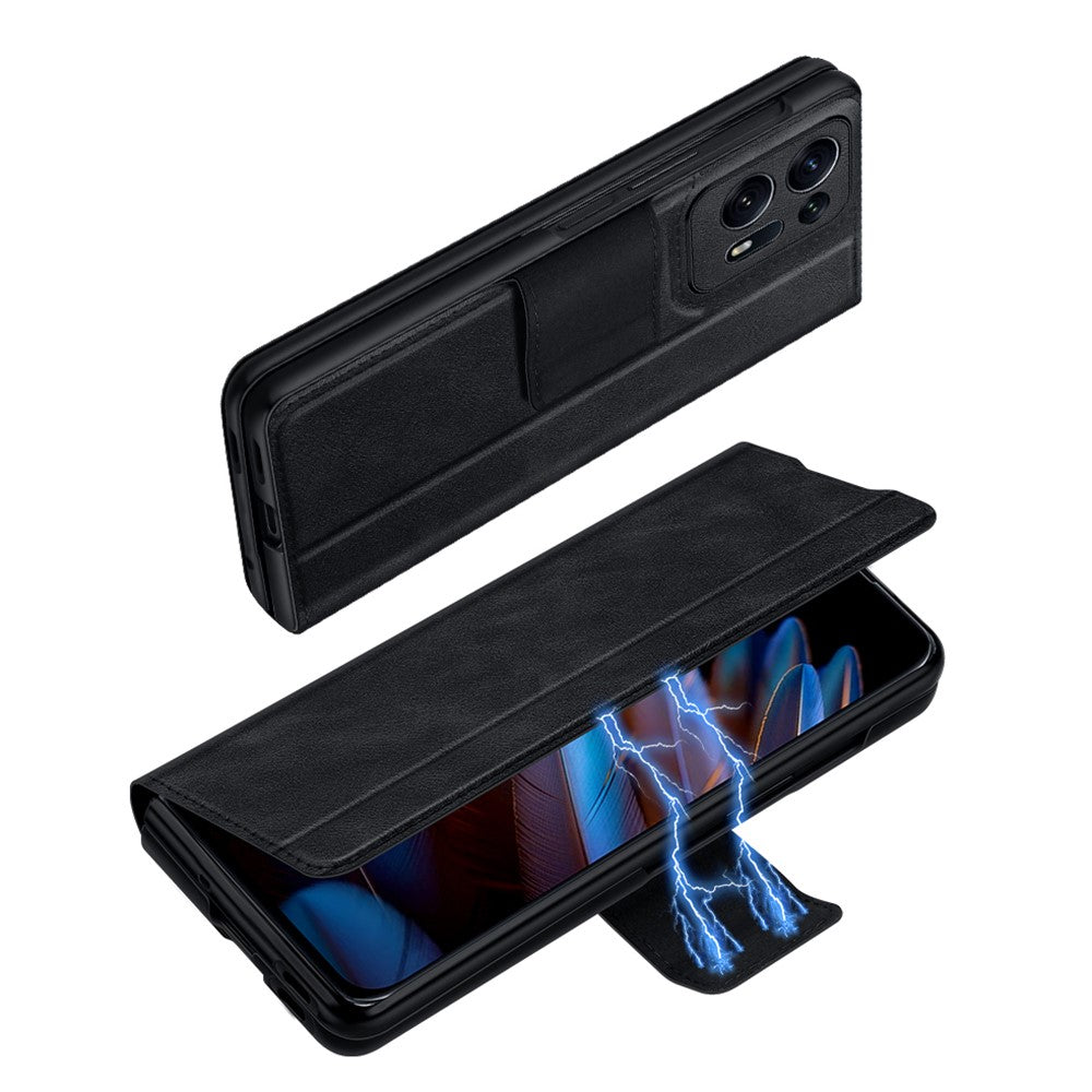 SULADA For Oppo Find N Protective Case PU Leather+PC Cover Anti-Drop Stand Phone Case