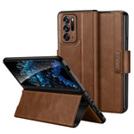 SULADA For Oppo Find N Protective Case PU Leather+PC Cover Anti-Drop Stand Phone Case