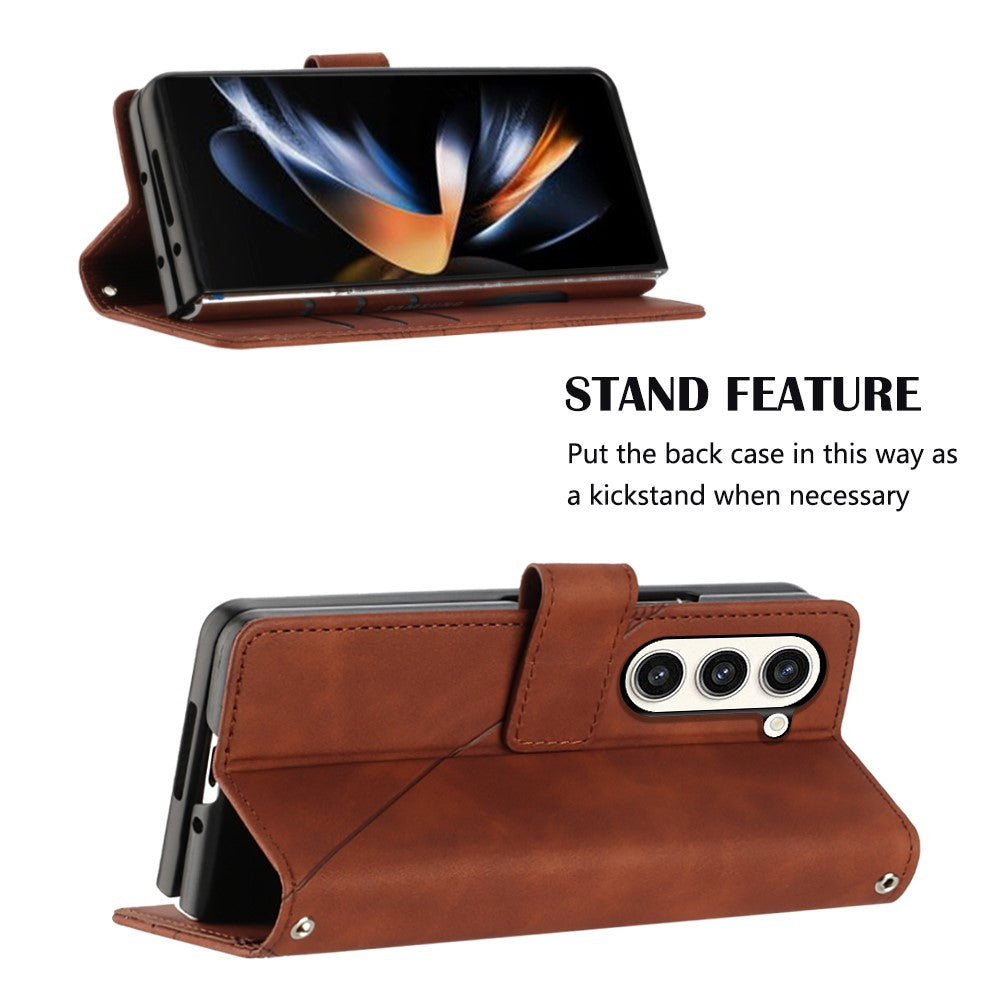 For Samsung Galaxy Z Fold5 5G Leather Case with Shoulder Strap Wallet Stand Phone Cover