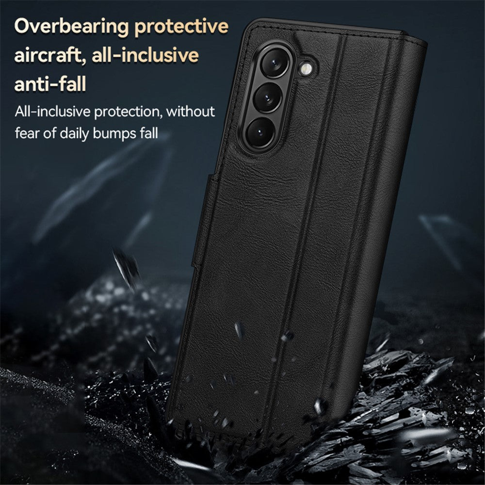 SULADA For Samsung Galaxy Z Fold5 5G PU Leather Protective Cover Anti-drop Stand Phone Case