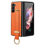 SULADA Fashion Series för Samsung Galaxy Z Fold5 5G armbandsstativ mobilskal läderbelagt PC-skal
