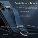 SULADA Fashion Series för Samsung Galaxy Z Fold5 5G armbandsstativ mobilskal läderbelagt PC-skal