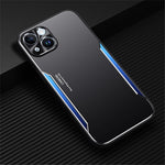 Back Cover for iPhone 13 6.1 inch Aluminium Alloy + TPU Phone Case Anti-fall Cellphone Shell