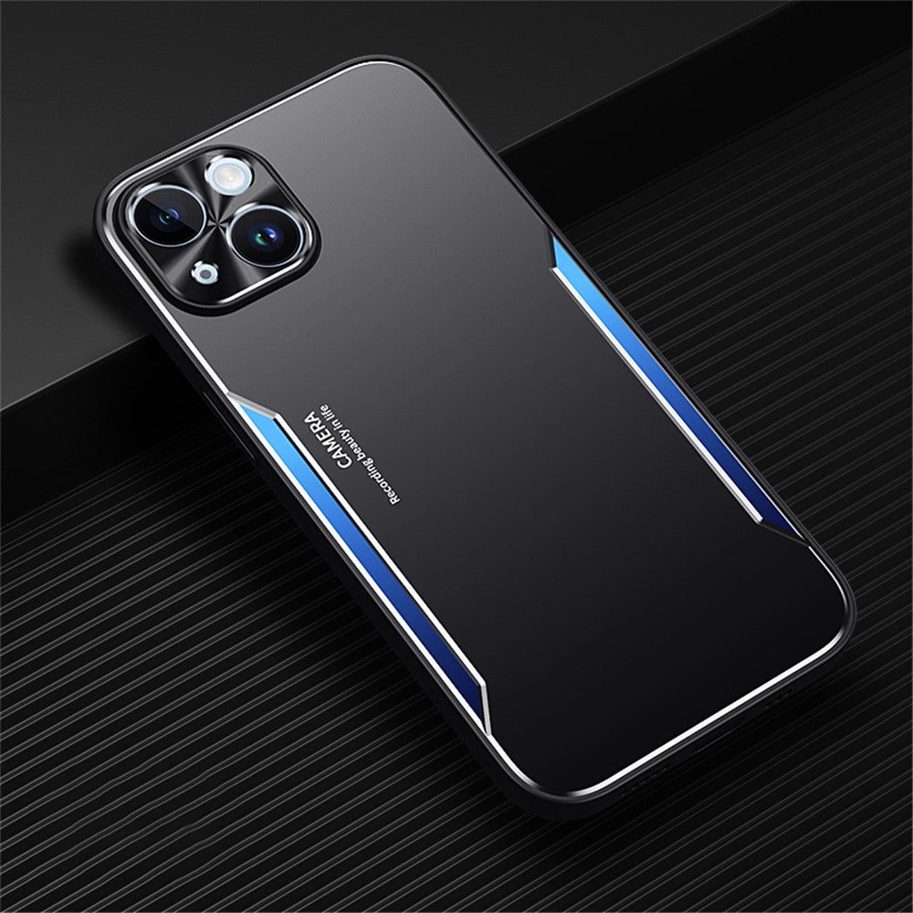 Back Cover for iPhone 13 6.1 inch Aluminium Alloy + TPU Phone Case Anti-fall Cellphone Shell