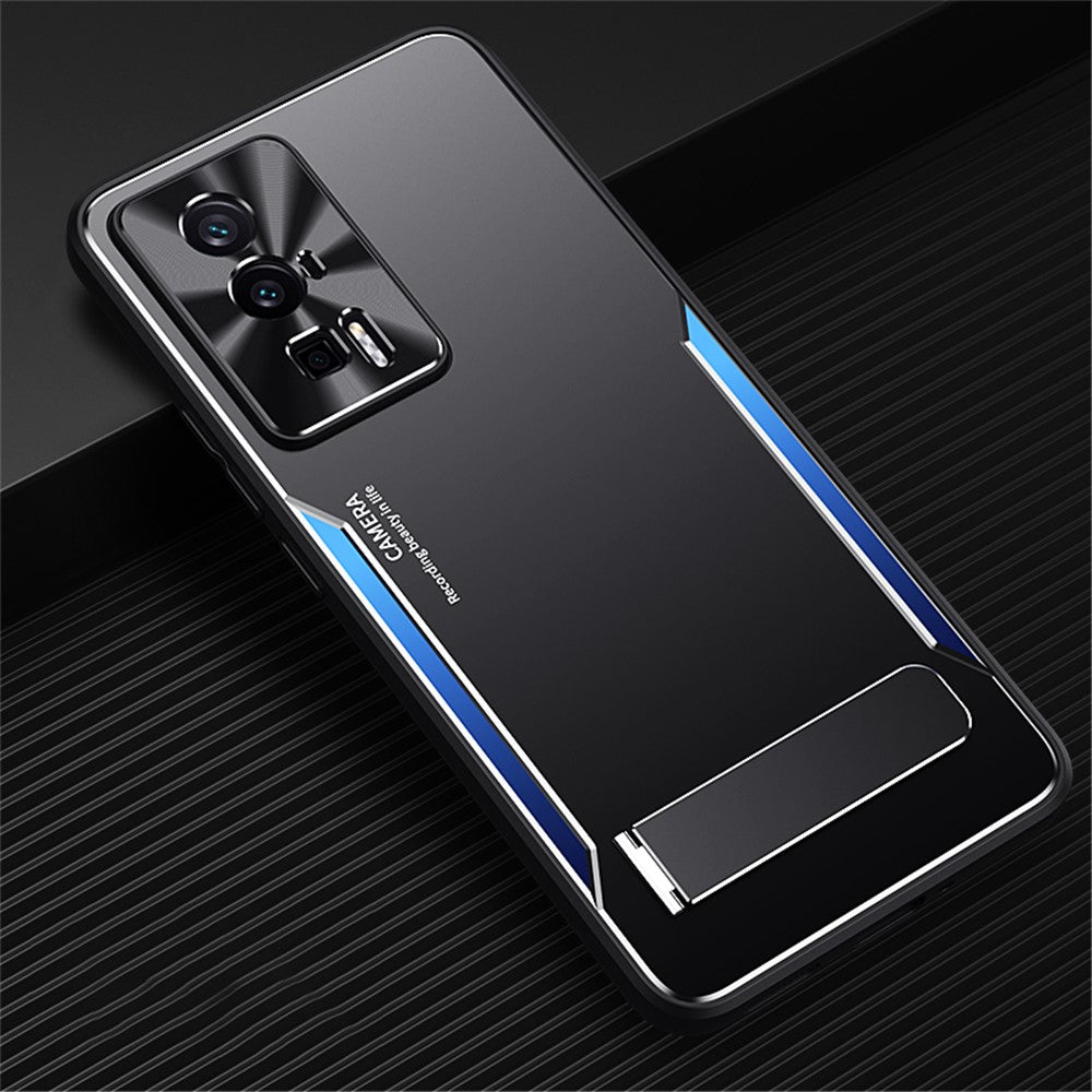 Xiaomi Poco F5 Pro 5G / Redmi K60 5G / K60 Pro 5G Stativ mobilskal TPU + Aluminiumlegeringsskal