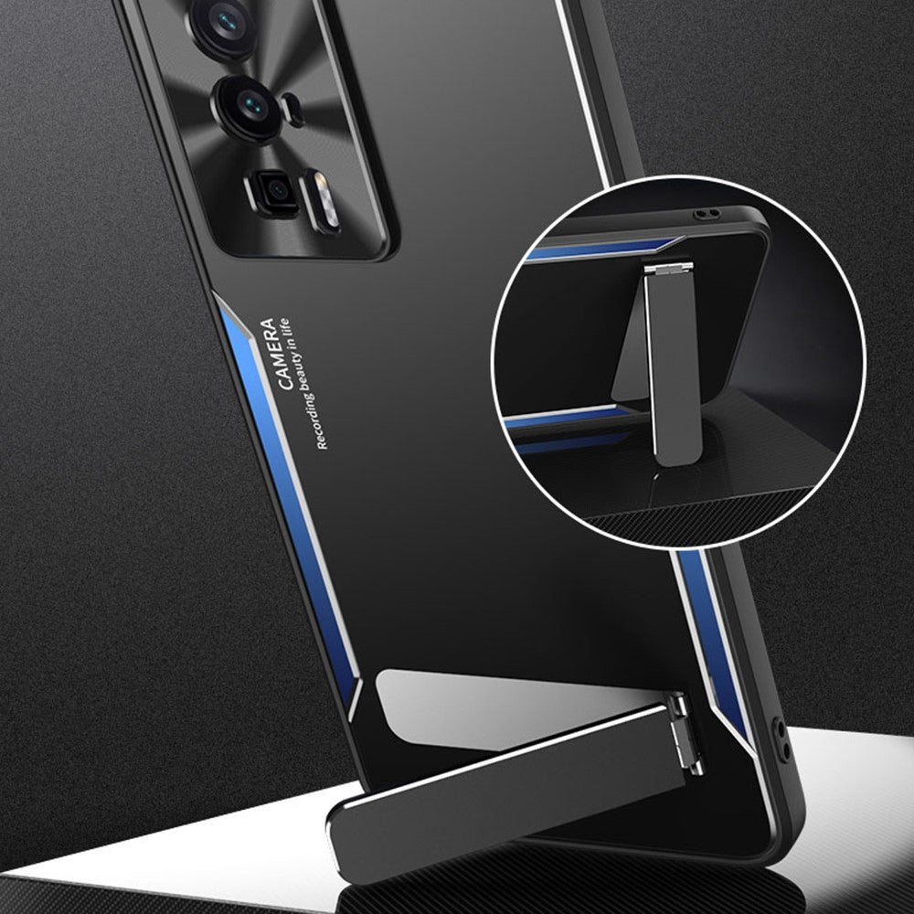 Xiaomi Poco F5 Pro 5G / Redmi K60 5G / K60 Pro 5G Stativ mobilskal TPU + Aluminiumlegeringsskal