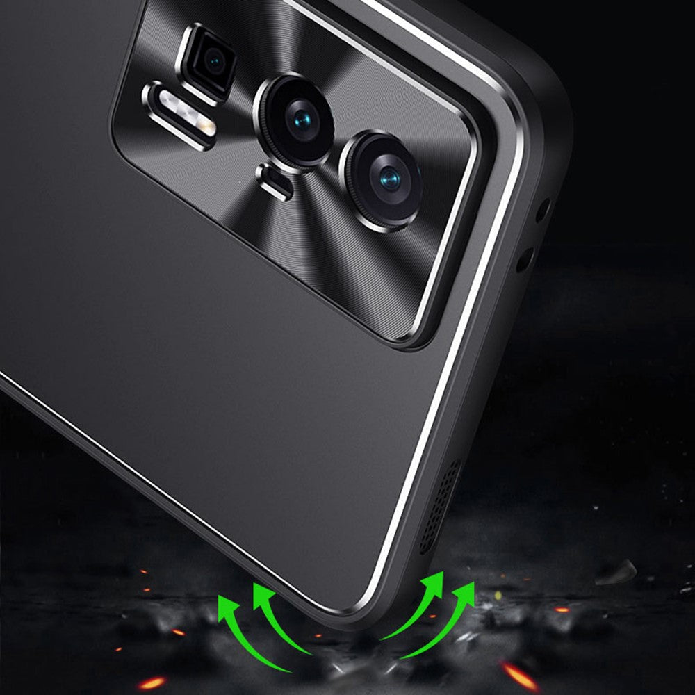 Xiaomi Poco F5 Pro 5G / Redmi K60 5G / K60 Pro 5G Stativ mobilskal TPU + Aluminiumlegeringsskal