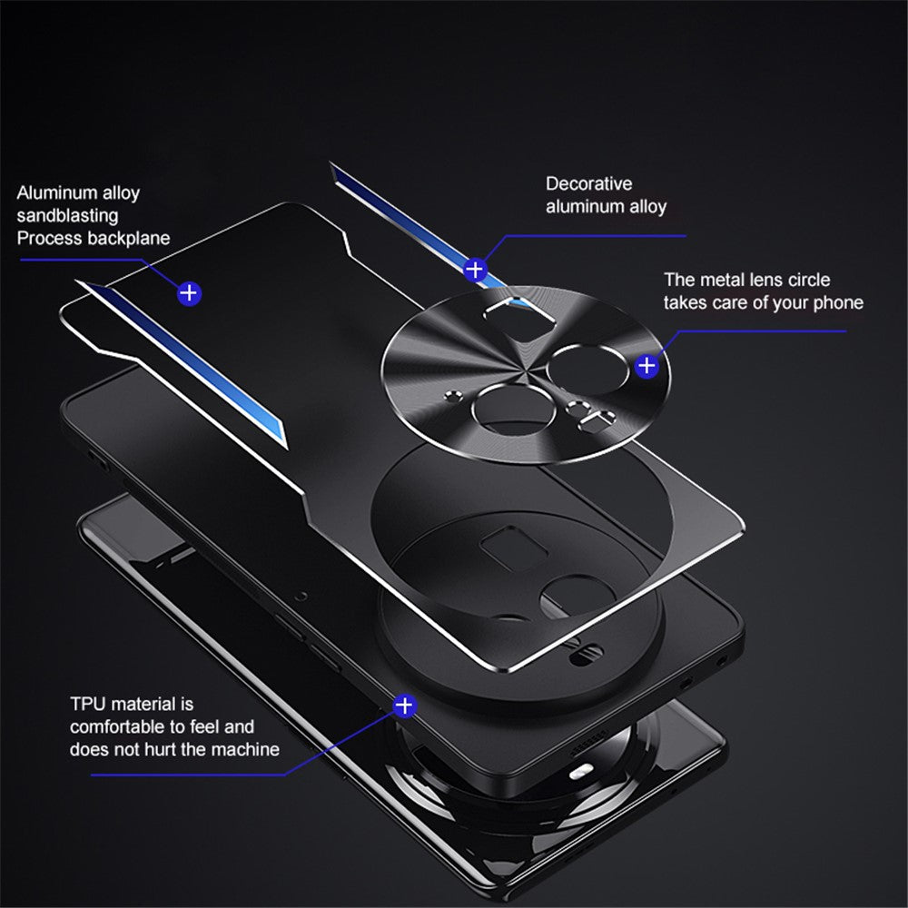 Shockproof Case for Oppo Find X6 Aluminum Alloy + TPU Slim Phone Case Anti-Drop Phone Cover