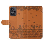 For Xiaomi Poco F5 5G / Redmi Note 12 Turbo Phone Wallet Case PU Leather Wall Cats Imprinted Stand Cover with Strap