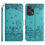 For Xiaomi Poco F5 5G / Redmi Note 12 Turbo Phone Wallet Case PU Leather Wall Cats Imprinted Stand Cover with Strap
