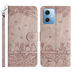 For Xiaomi Redmi Note 12 5G (China) / (India) / (Global) / Poco X5 5G Stand Wallet Leather Case Imprinted Phone Cover with Strap