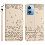 For Xiaomi Redmi Note 12 5G (China) / (India) / (Global) / Poco X5 5G Stand Wallet Leather Case Imprinted Phone Cover with Strap