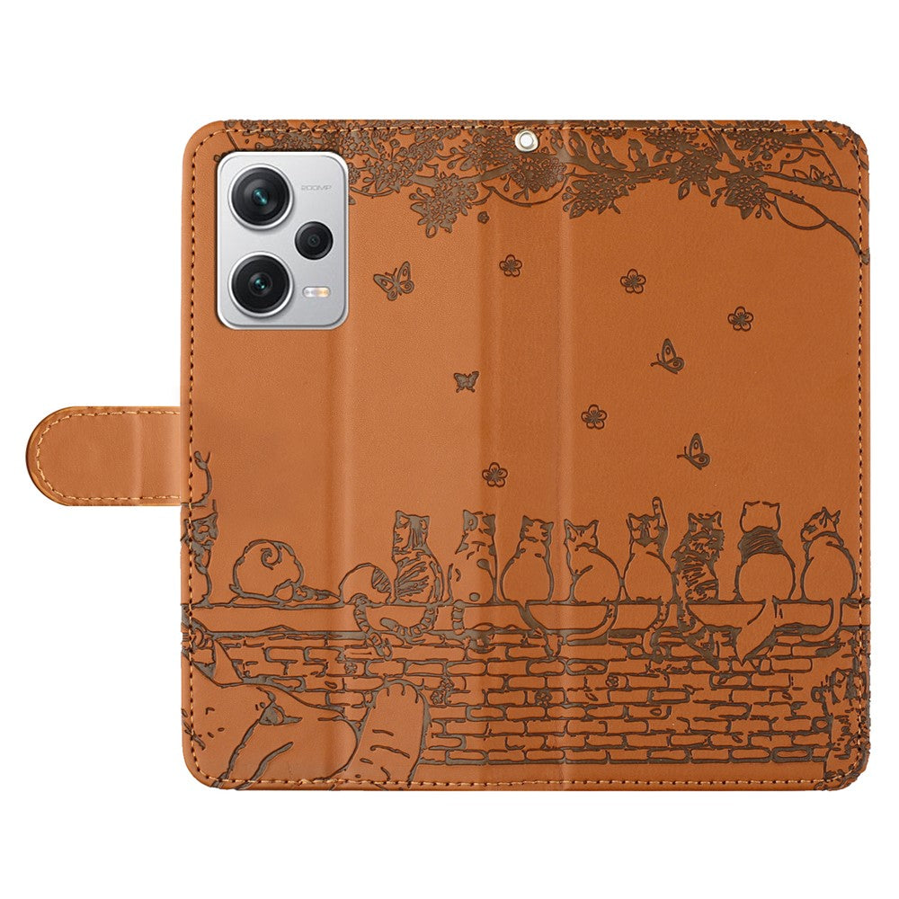 For Xiaomi Redmi Note 12 Pro 5G / 12 Pro Speed 5G / Poco X5 Pro 5G Imprinted PU Leather Phone Case Wallet Stand Cover with Strap