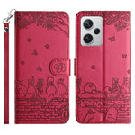 For Xiaomi Redmi Note 12 Pro 5G / 12 Pro Speed 5G / Poco X5 Pro 5G Imprinted PU Leather Phone Case Wallet Stand Cover with Strap
