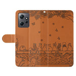 For Xiaomi Redmi Note 12 4G Stand Wallet Case Wall Cats Imprinted PU Leather Phone Cover with Strap