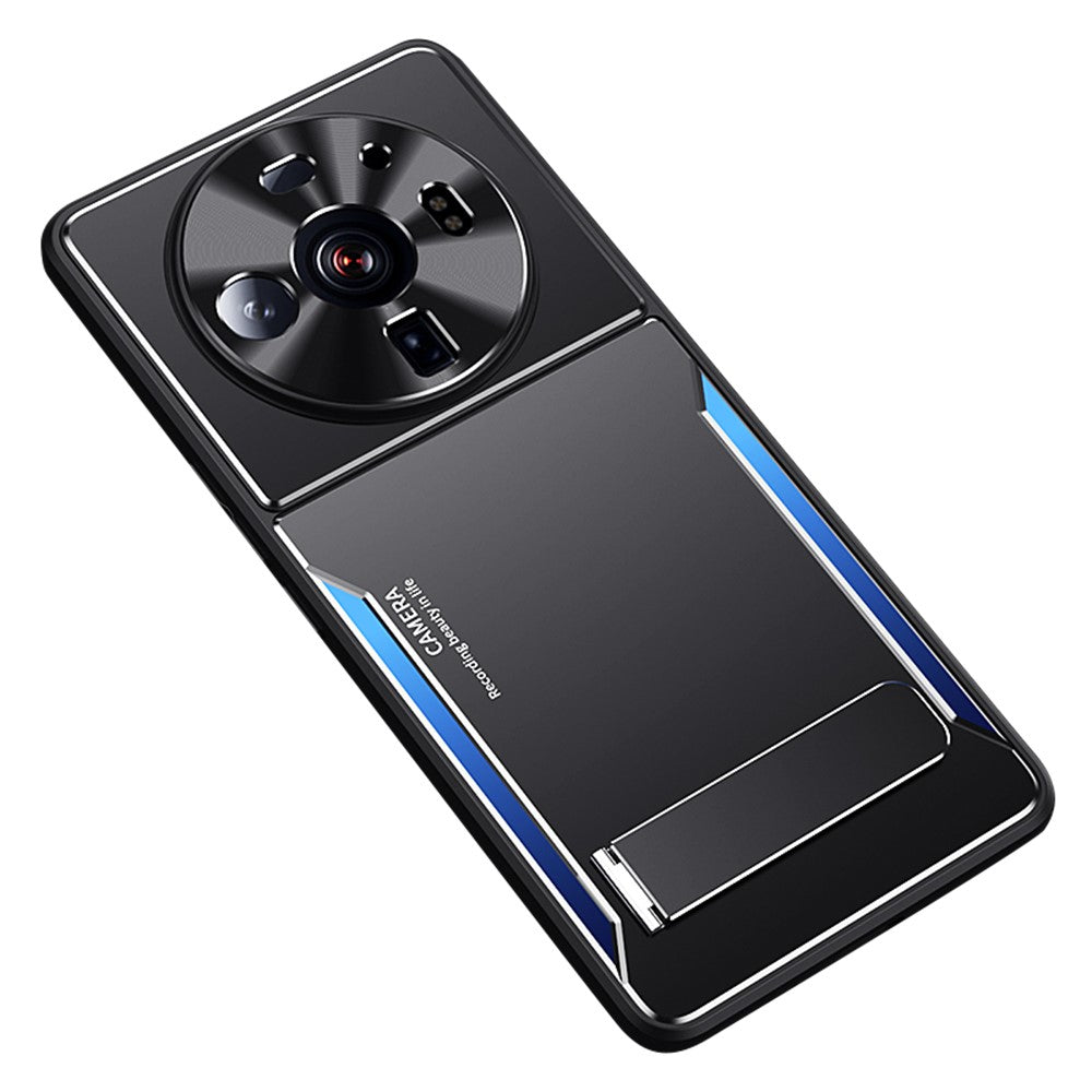 Anti-Scratch Phone Case For Xiaomi 12S Ultra 5G , Cell Phone Shell TPU+Aluminium Alloy Cover with Kickstand