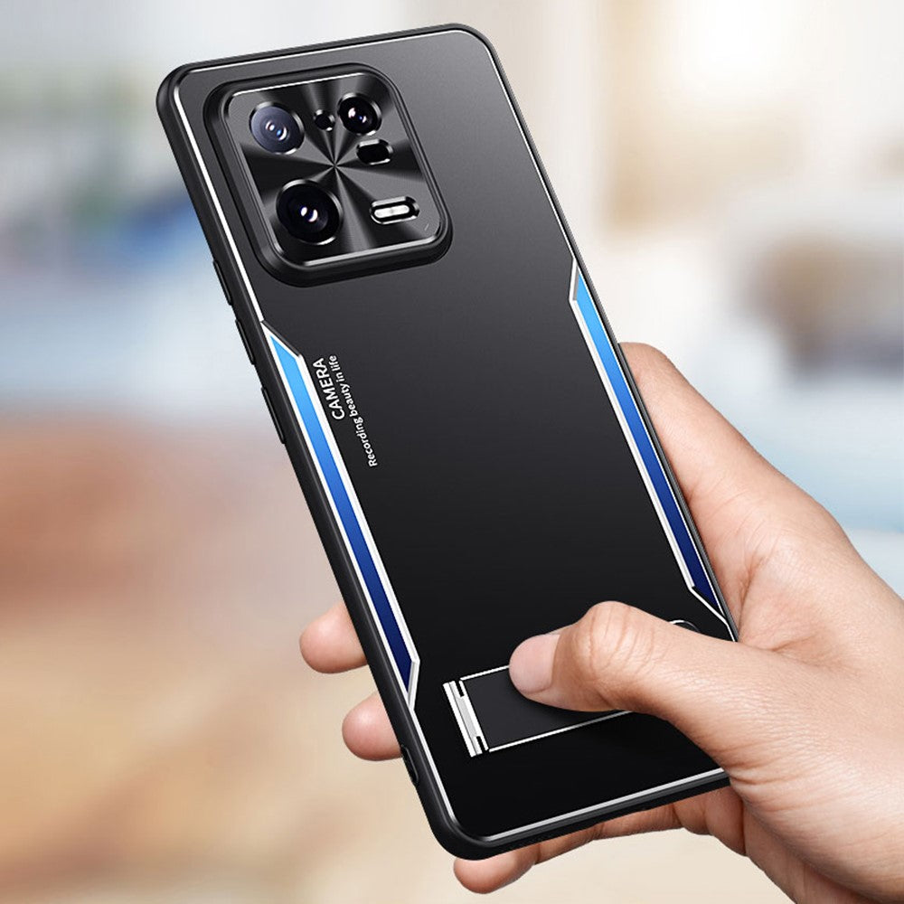 TPU+Aluminium Alloy Phone Case for Xiaomi 13 Pro 5G , Kickstand Anti-Scratch Phone Cover