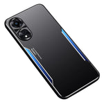 For Oppo A58 5G Slim-fit Mobile Phone Case Aluminum Alloy Soft TPU Raised Edge Protection Cover