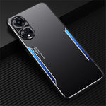 For Oppo A58 5G Slim-fit Mobile Phone Case Aluminum Alloy Soft TPU Raised Edge Protection Cover