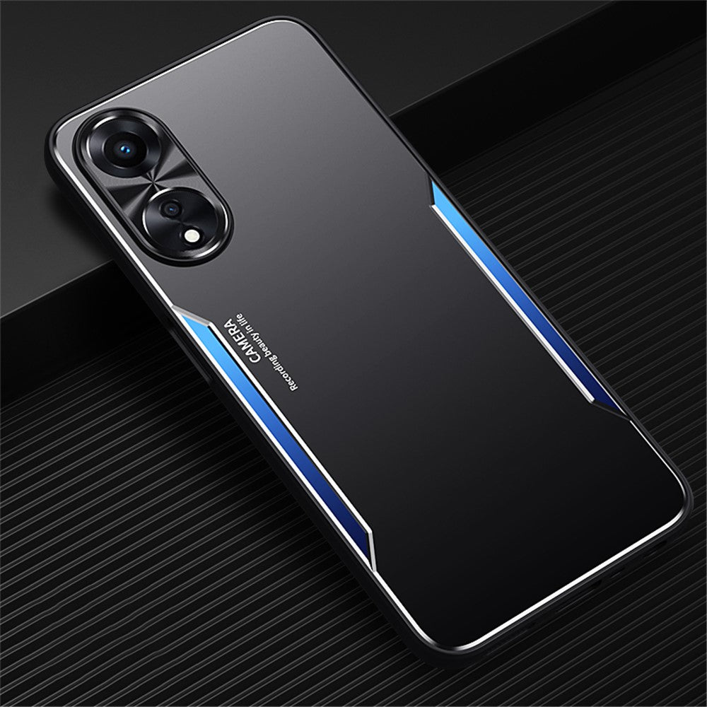 For Oppo A58 5G Slim-fit Mobile Phone Case Aluminum Alloy Soft TPU Raised Edge Protection Cover