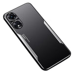 For Oppo A58 5G Slim-fit Mobile Phone Case Aluminum Alloy Soft TPU Raised Edge Protection Cover