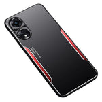For Oppo A58 5G Slim-fit Mobile Phone Case Aluminum Alloy Soft TPU Raised Edge Protection Cover