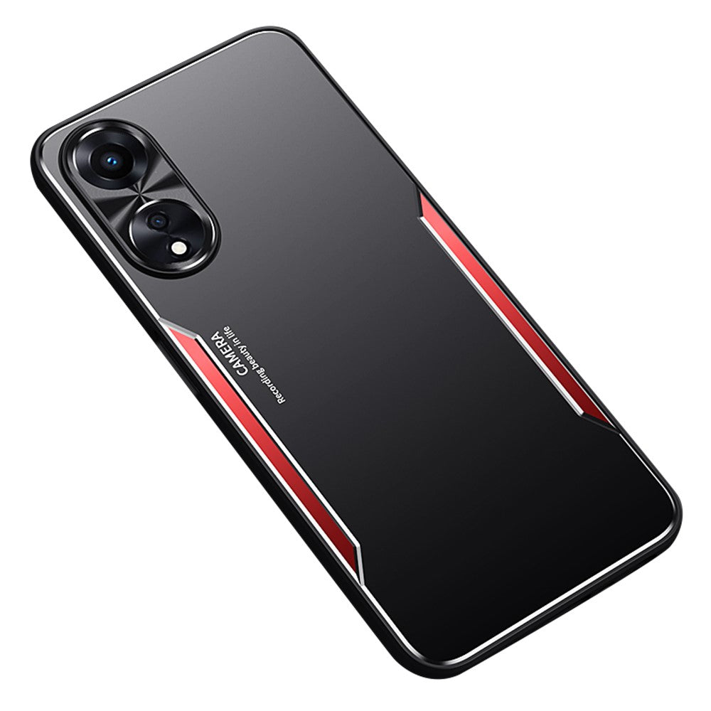 For Oppo A58 5G Slim-fit Mobile Phone Case Aluminum Alloy Soft TPU Raised Edge Protection Cover