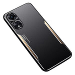 For Oppo A58 5G Slim-fit Mobile Phone Case Aluminum Alloy Soft TPU Raised Edge Protection Cover