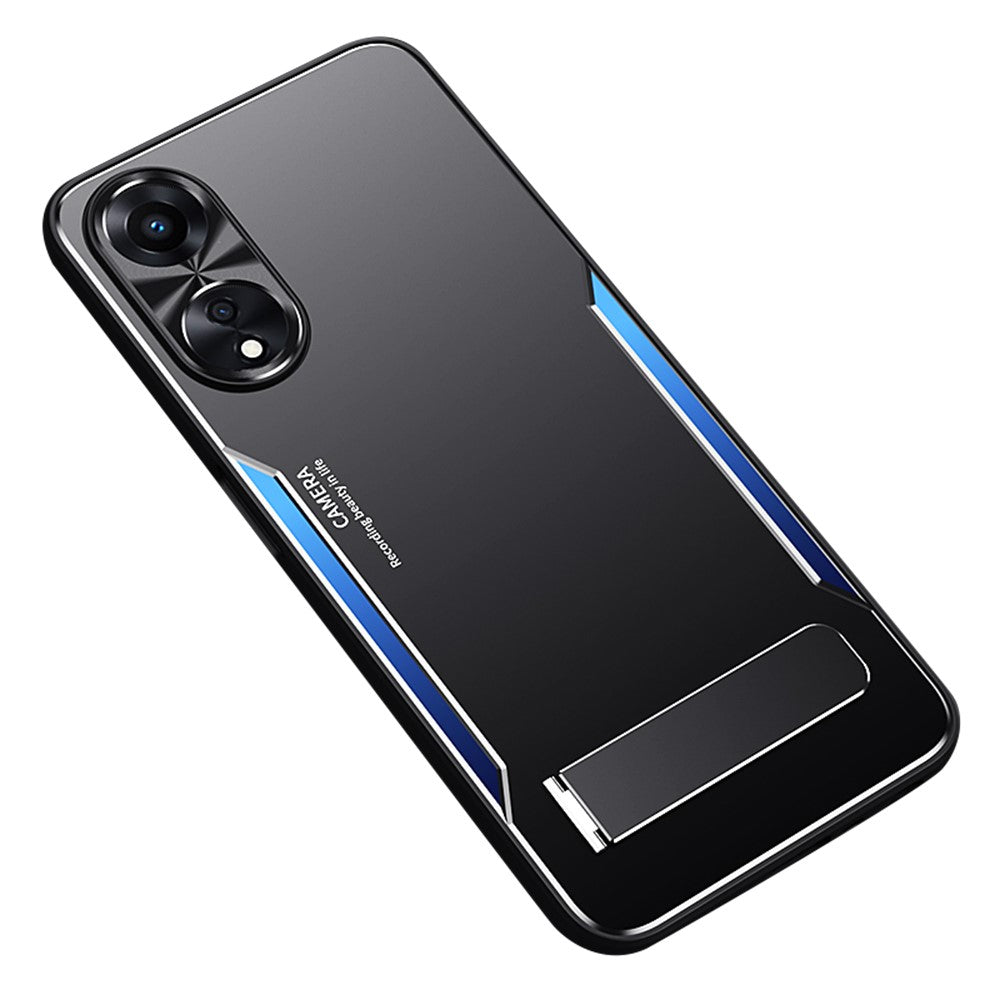 Oppo A58 5G Stativ mobilskal Aluminiumlegering Mjukt TPU Linsskyddsskydd