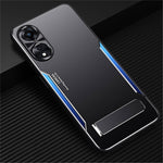 For Oppo A58 5G Kickstand Phone Case Aluminum Alloy Soft TPU Lens Protection Cover