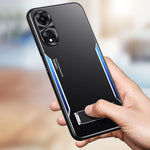 For Oppo A58 5G Kickstand Phone Case Aluminum Alloy Soft TPU Lens Protection Cover