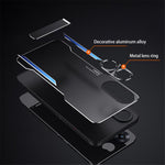 For Oppo A58 5G Kickstand Phone Case Aluminum Alloy Soft TPU Lens Protection Cover