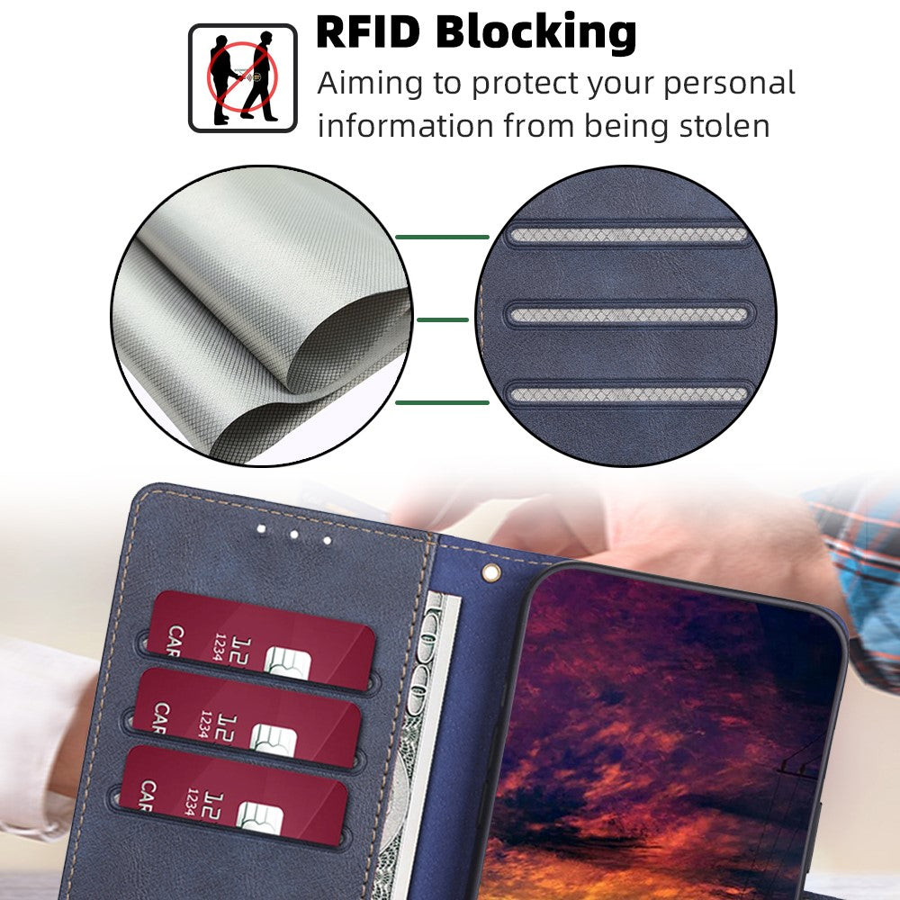Til Samsung Galaxy M54 / F54 5G RFID Blokerende Pung Telefoncover i PU-læder med Standfunktion