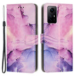 For Xiaomi Redmi Note 12S 4G Marble Pattern Wallet Case PU Leather Stand Phone Cover with Wrist Strap