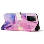 For Xiaomi Redmi Note 12S 4G Marble Pattern Wallet Case PU Leather Stand Phone Cover with Wrist Strap