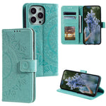 For iPhone 15 Pro Flip Phone Case PU Leather Mandala Flower Imprint Stand Wallet Cover with Strap