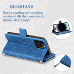 For iPhone 15 Pro Max PU Leather Mandala Flower Imprinted Card Holder Zipper Pocket Wallet Case Stand with Strap