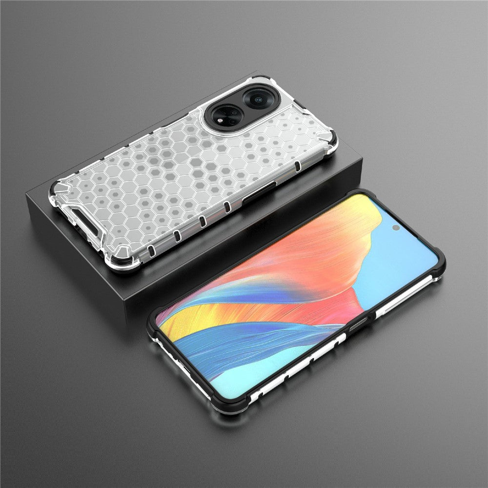 For Oppo A98 5G Anti-drop Phone Case TPU+PC Honeycomb Texture Cover