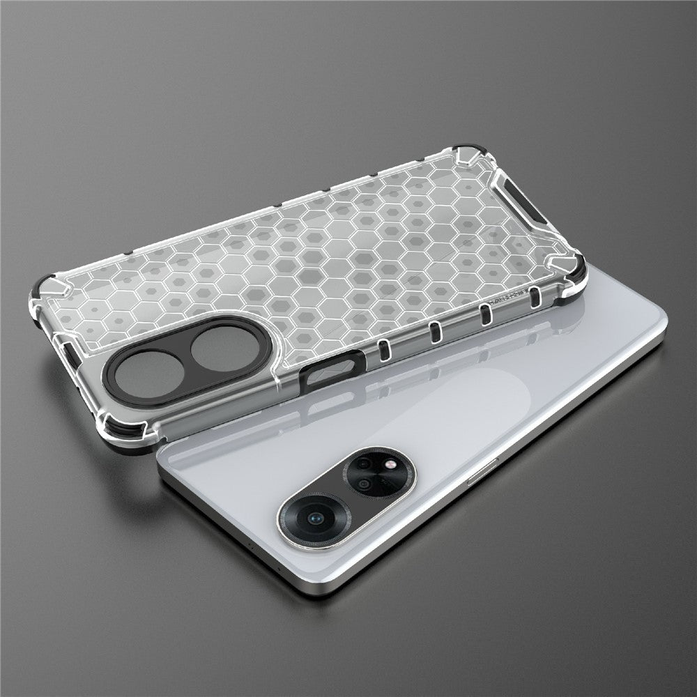 For Oppo A98 5G Anti-drop Phone Case TPU+PC Honeycomb Texture Cover