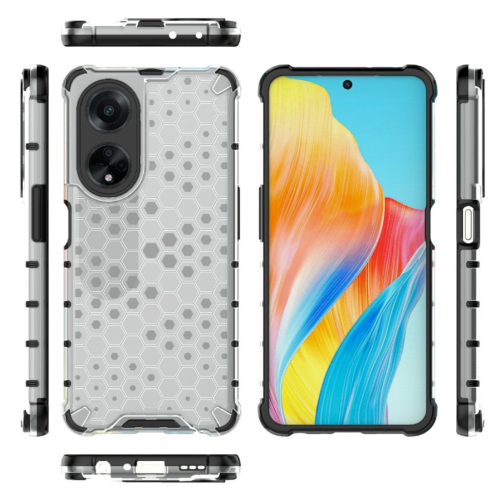 For Oppo A98 5G Anti-drop Phone Case TPU+PC Honeycomb Texture Cover