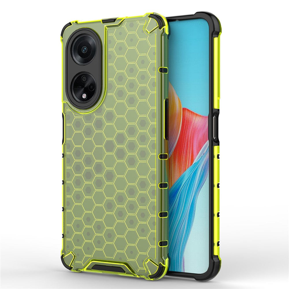 For Oppo A98 5G Anti-drop Phone Case TPU+PC Honeycomb Texture Cover
