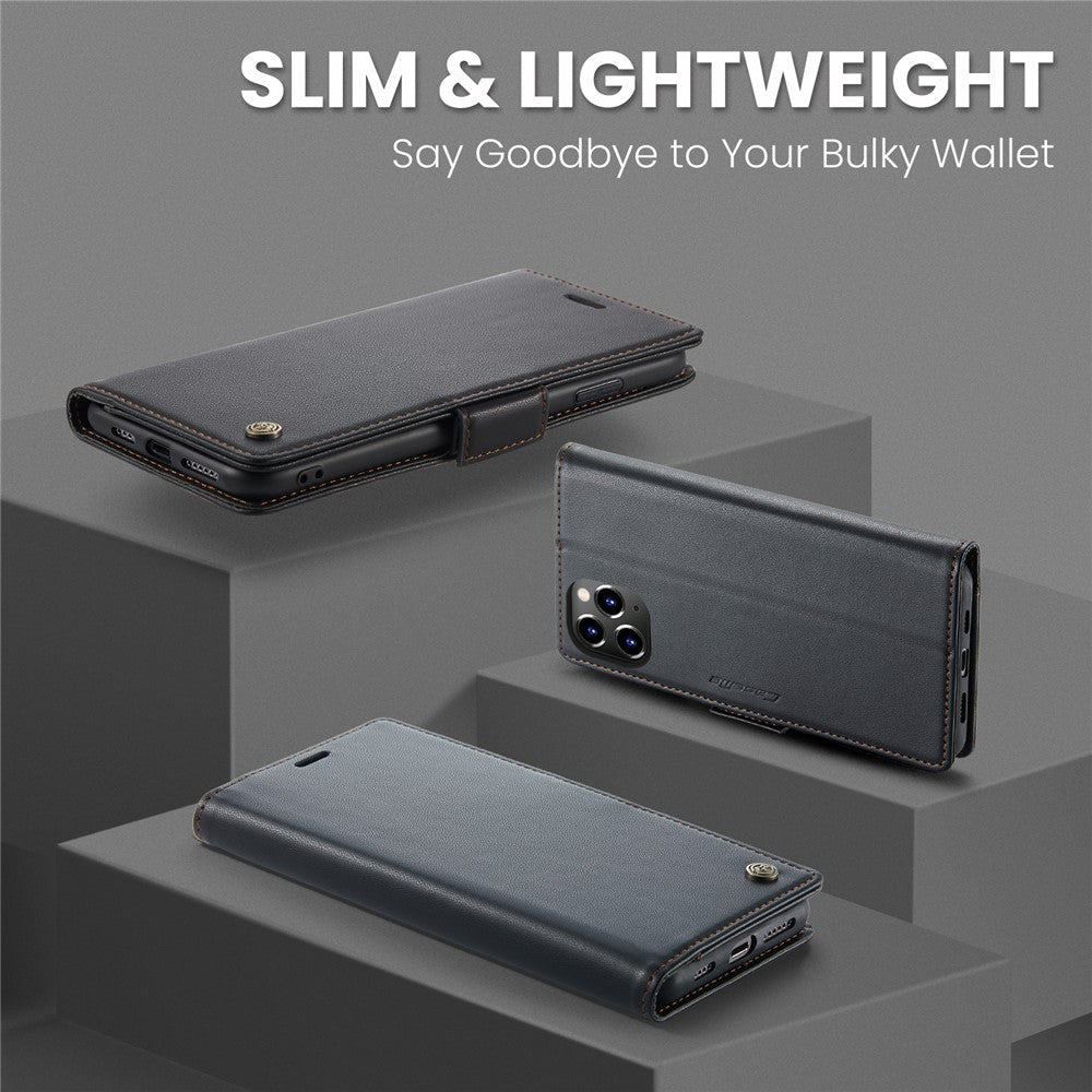 CASEME 023 Series Stand Leather Phone Case for iPhone 11 Pro , RFID Blocking Litchi Texture Wallet Cover