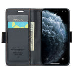 CASEME 023 Series Stand Leather Phone Case for iPhone 11 Pro , RFID Blocking Litchi Texture Wallet Cover
