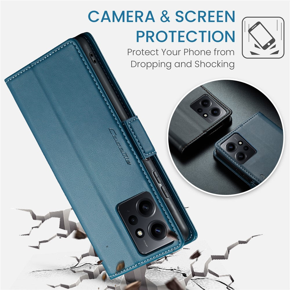 For Xiaomi Redmi Note 12 4G Leather Case CASEME 023 RFID Blocking 3 Card Slot Mobile Cover