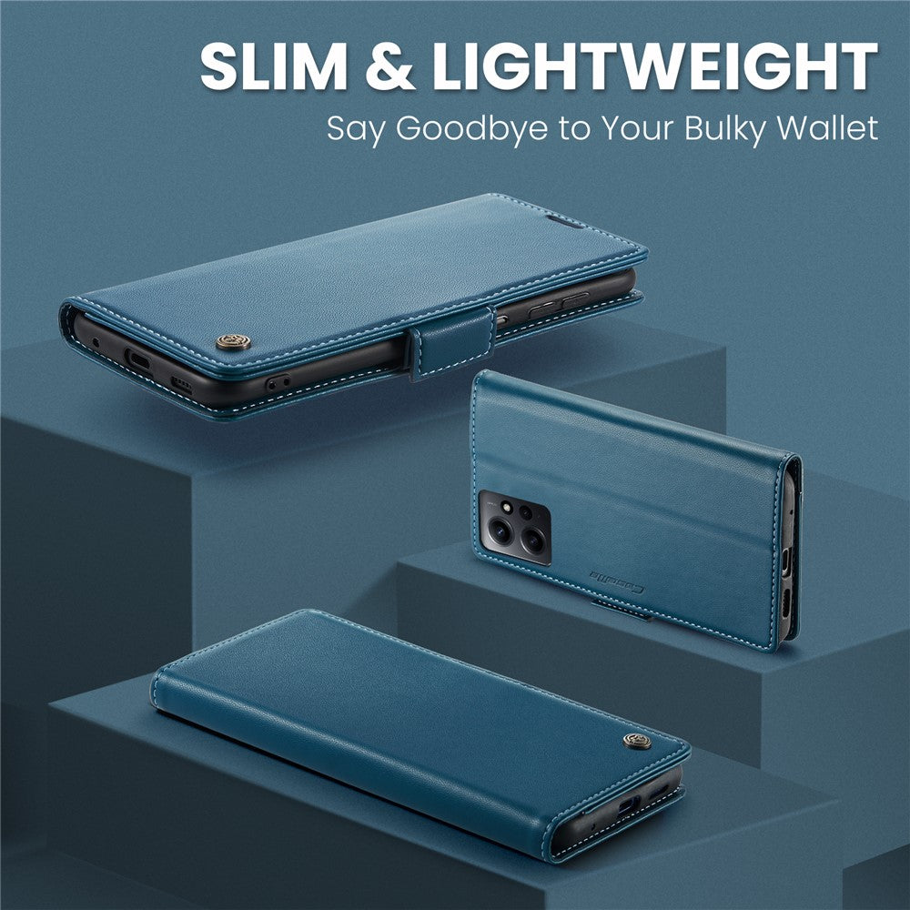Läderfodral för Xiaomi Redmi Note 12 4G CASEME 023 RFID-blockerande mobilskal med 3 kortplatser