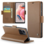 For Xiaomi Redmi Note 12 4G Leather Case CASEME 023 RFID Blocking 3 Card Slot Mobile Cover