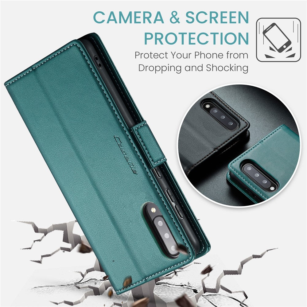 Til Samsung Galaxy A70 / A70s læderetui CASEME 023 RFID-blokerende mobildæksel med 3 kortpladser